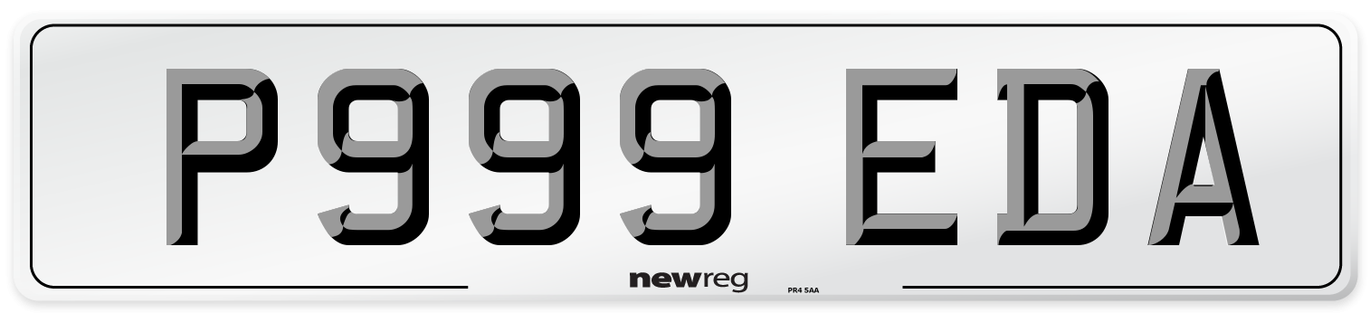 P999 EDA Number Plate from New Reg